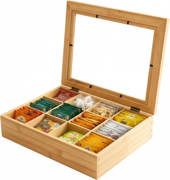 Bambus Teebox mit 12 Fächern 10051880