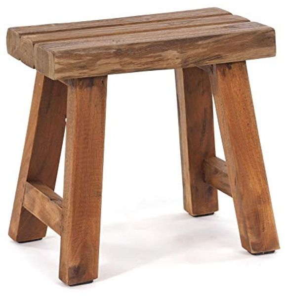 Hocker RUSTIC Recyclingholz massiv naturfarben