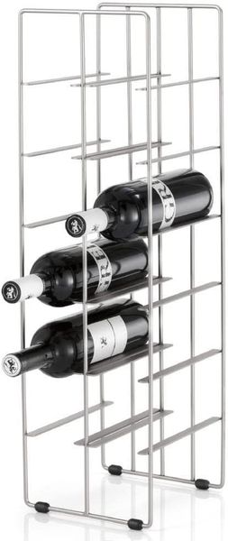 Blomus Weinflaschenregal Pilare für 12 Flaschen, Weinregal, Flaschenregal, Stahl matt vernickelt, 68486