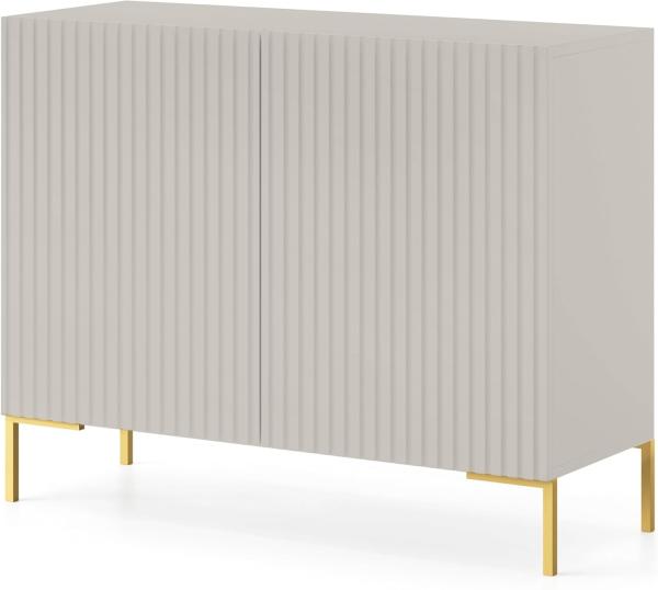 Selsey LAMMELO - Sideboard 2-türig - Graubeige mit goldenen Beinen