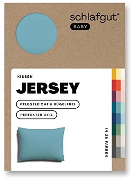 Schlafgut Kissenbezug EASY JERSEY Kissenhülle 100% Baumwolle, weicher Edel-Jersey, bügelfrei, (1 Stück), mit farblich angepasstem Reißverschluss, pflegeleicht, formstabil