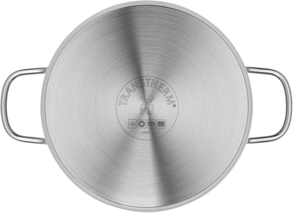 WMF Topf-Set Astoria, Cromargan® Edelstahl Rostfrei 18/10 (Set, 11-tlg, 2x Bratentopf mit Deckel, 3x Kochtopf mit Deckel, 1x Stielkasserolle), 11-teilig, hochglanzpoliert, mit Schüttrand, TransTherm-Allherdboden Bild 7