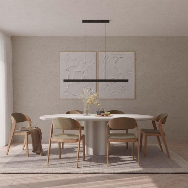 LUMIÈRE Design Calimera 'V2' Designer Pendelleuchte mit Fernbedienung & Smart Home Integration (WiFi+BLE), 120 cm, Schwarz