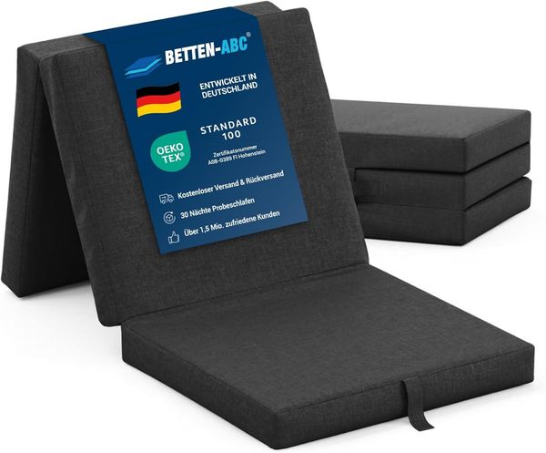 Betten-ABC Faltmatratze, Praktische Gästematratze klappbar in Anthrazit