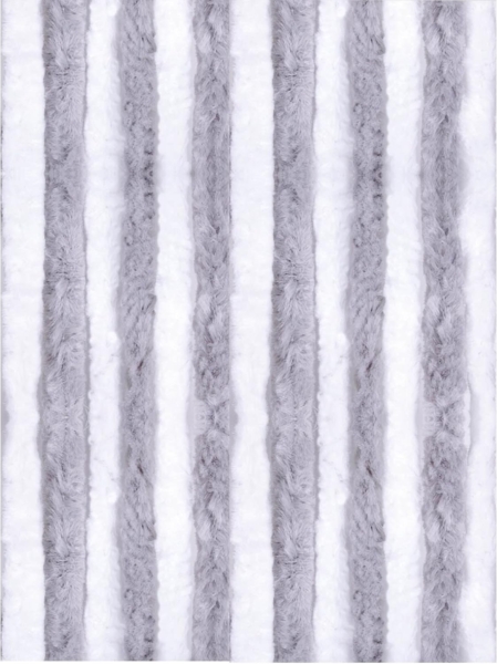 Flauschvorhang 140x220 Unistreifen hellgrau - weiß