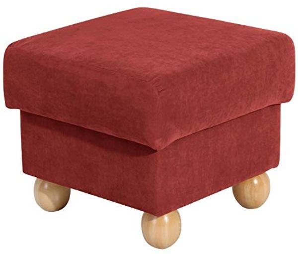 Monarch Hocker Veloursstoff Terracotta Buche Natur