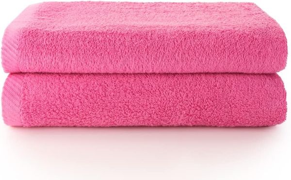 Top Towel - Plus - Große Badetücher - Badetücher - 2 Duschtücher - 100x150 cm 100 % Baumwolle - Erdbeer