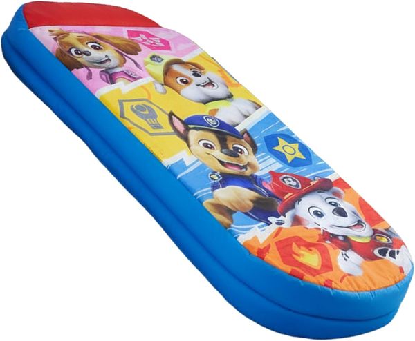 PAW PATROL Character World ReadyBed Kids aufblasbares Luftbett und Schlafsack mit Pumpe | Skye, Marshall, Rubble und Chase Design | Reisematratze für Übernachtungen und Camping oder Zuhause