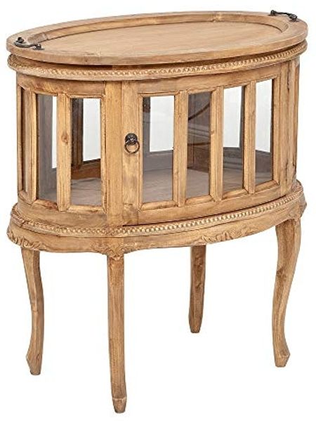 Teeschrank Barschrank CORUNA Mahagoni Antique Natural Beistelltisch Vintage