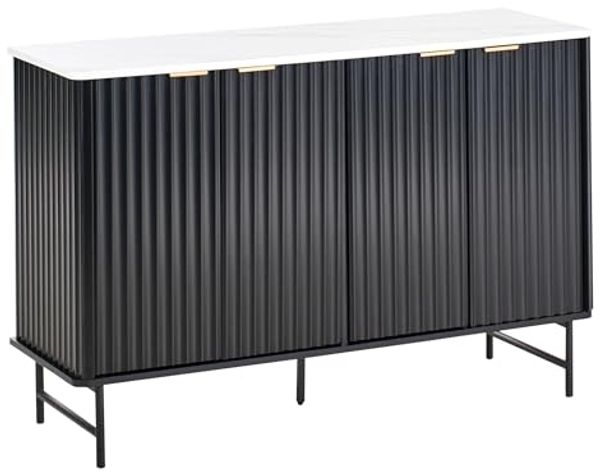 Schrank GLASTONBURY Marmor Optik Schwarz