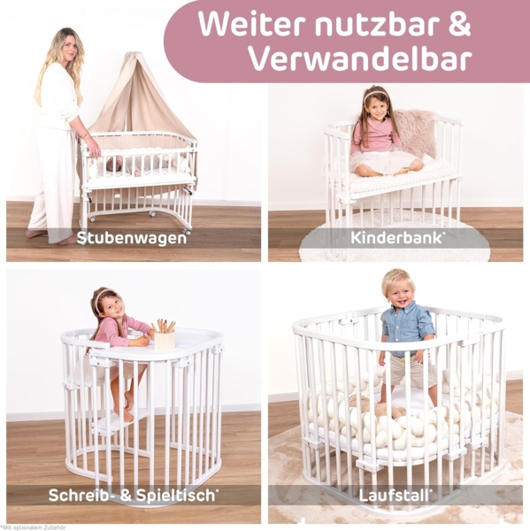 Babybay 'Midi' Beistellbett weiß lackiert Bild 7