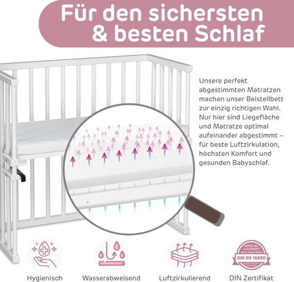 Babybay 'Midi' Beistellbett weiß lackiert Bild 3