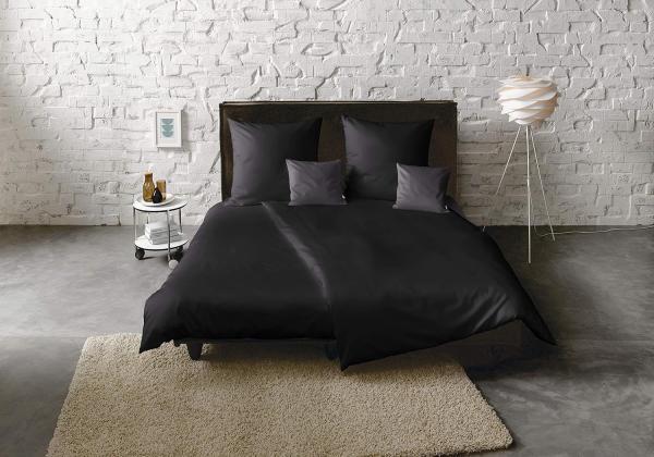 fleuresse Satin Bettwäsche Colours 135x200 cm + 80x80 cm Anthrazit Bild 7