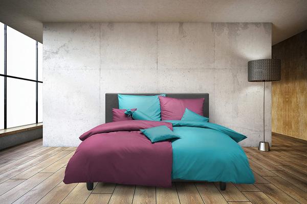 fleuresse Satin Bettwäsche Colours 135x200 cm + 80x80 cm Anthrazit Bild 8