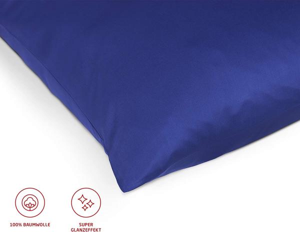 fleuresse Satin Bettwäsche Colours 135x200 cm + 80x80 cm Anthrazit Bild 3