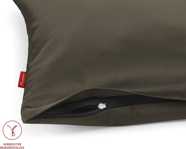 fleuresse Satin Bettwäsche Colours 135x200 cm + 80x80 cm Anthrazit Bild 4