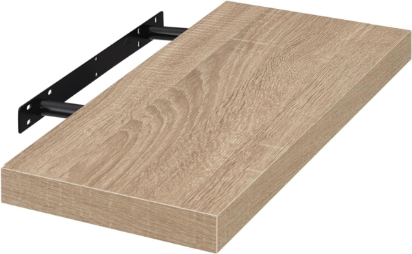 EUGAD Wandregal Wandboard Buchregal Hängeregal DVD CD Regal Holz Board 40cm Eiche 0114QJ