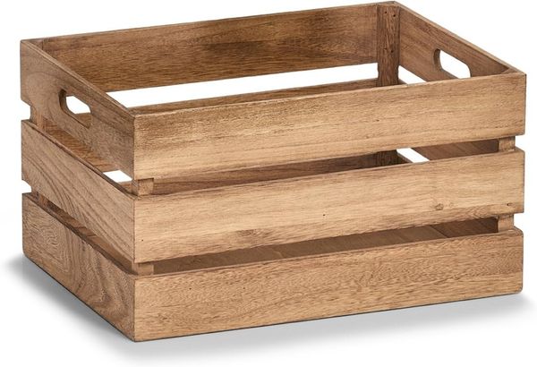Zeller 15167 Aufbewahrungskiste "Vintage", Holz, braun, ca. 39 x 29 x 21,5 cm, Natur