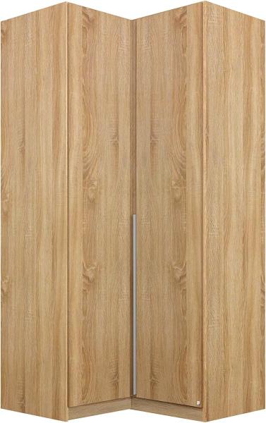 Rauch Möbel Alabama Eckschrank Schrank Kleiderschrank Eiche Sonoma, 2-türig, Inklusive Zubehörpaket Basic, 1 Kleiderstange, 7 Einlegeböden, BxHxT 100 x 229 x 102 cm