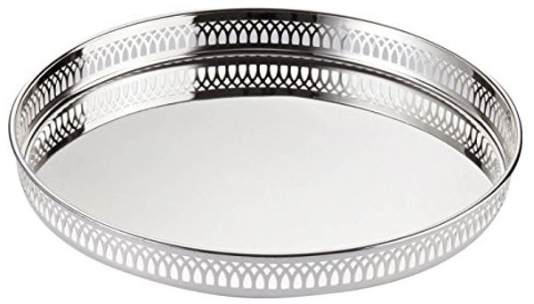 EDZARD Dekotablett Delphi, Rund, versilbert mit Anlaufschutz, hochglanzpoliert, Ø 30 cm