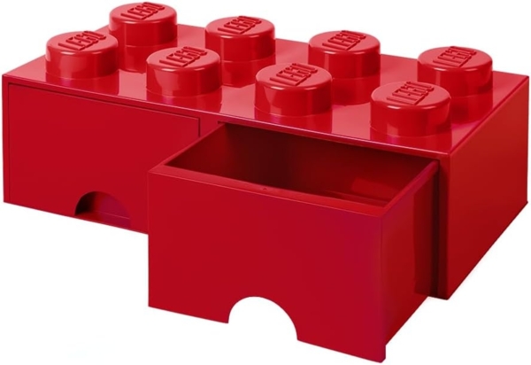 Lego 'Storage Brick 8' Aufbewahrungsbox rot mit 2 Schubladen