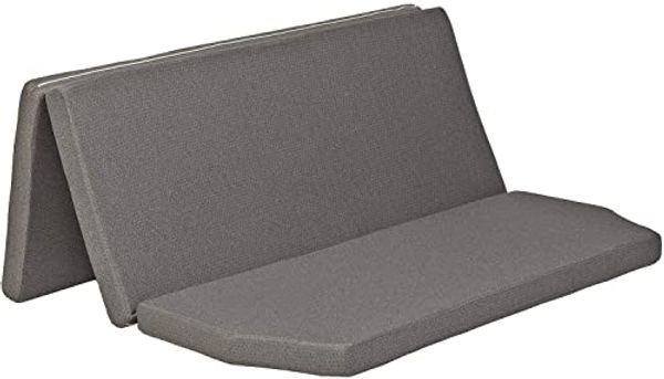 Mr. Deko Klappmatratze für VW Multivan T5 & T6-148 x 185 x 8 cm - Camping Matratze mit waschbarem Bezug - Faltmatratze aus Schaumstoff - Schlafmatratze für Transporter - Reisematratze grau