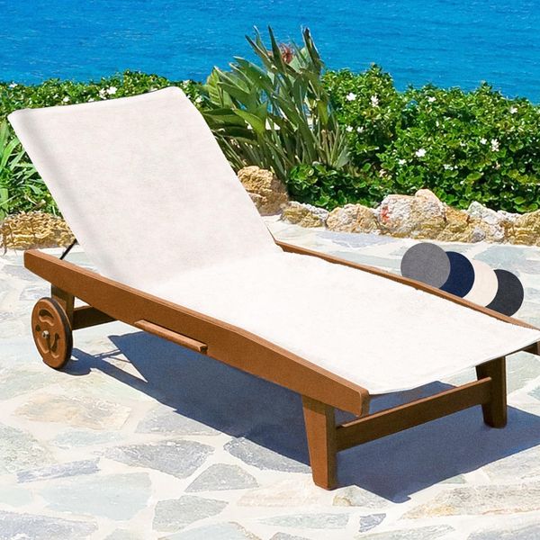 Beautissu Handtuch XL Frottee Handtuch für Sonnenliege Marbella, 70x200cm, Weiß, Premium Auflage Gartenliege Handtuch Strandtuch – 100% Baumwolle