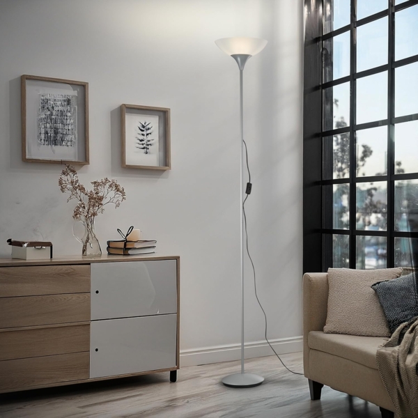 Reality Leuchten R4302-87 Fluter, 1x E27, titanfarben, Schirm in weiß Bild 6