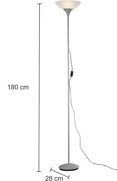 Reality Leuchten R4302-87 Fluter, 1x E27, titanfarben, Schirm in weiß Bild 8