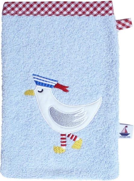 HANSEKIND Waschhandschuh Möwe hellblau 629263