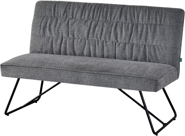 DUBI Möbel Essbank HANNAH, Federkernbox gepolstert, mit Rückenlehne, 140/160cm, Metallgestell