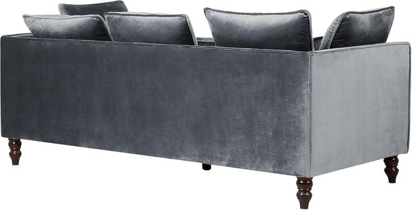 3-Sitzer Sofa Samtstoff grau FENSTAD Bild 5
