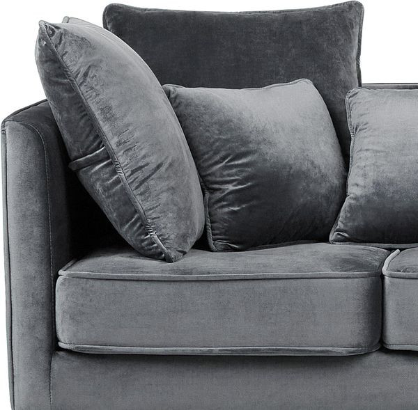 3-Sitzer Sofa Samtstoff grau FENSTAD Bild 6