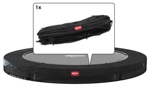 BERG Ersatzteil Schutzrand 430 cm rund schwarz mit weißem Rand - Favorit InGround Federabdeckung für Trampolin