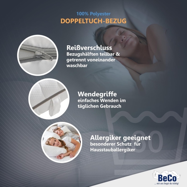 Visco-Matratze BeCo Nightstyle Visko Stiftung Warentest GUT (2,2), Beco, 17 cm hoch, Ausgabe 10/2024 getestet in 90x200 cm H3 Bild 4