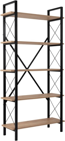 Bücherregal, 'Elysian', 180 x 33,5 x 90, Eiche, Schwarz