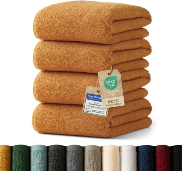 Blumtal Handtücher Premium Set, weich und saugstark in 50x100 cm, Frottee (4-St), in Premium Qualität 500 g/m²aus 100% Baumwolle