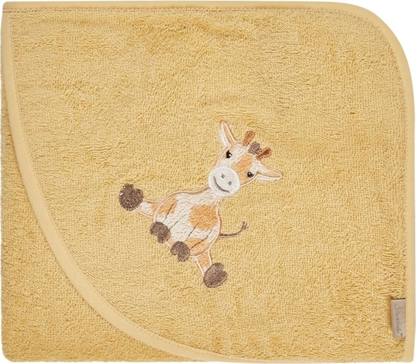 Sterntaler Baby Kapuzenbadetuch 80x80 cm Giraffe Kaya – Weiches, saugfähiges Baumwoll Badetuch mit niedlicher Applikation – Für Babys und Kleinkinder, Ocker