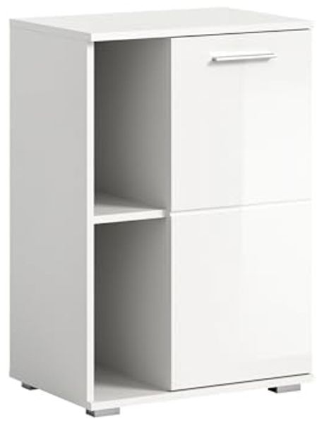 Schuhkommode Prego - Weiß / Weiß Hochglanz