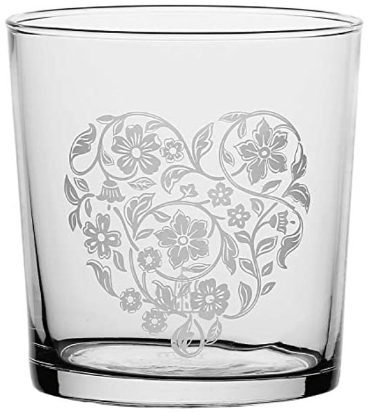 La Porcellana Bianca La Porcellana Bianca Set mit 6 Gläsern mit dickem Boden, Herz/Blume, 350 ml P401000009Z