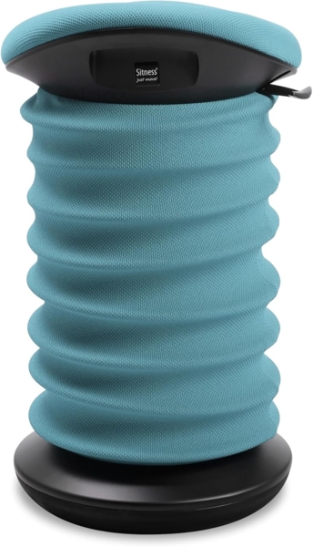 TOPSTAR Sitness 4D AGR-Zertifiziert Dynamischer Sitzhocker schwarz türkis - ergonomischer Bürohocker - höhenverstellbar - stärkt den Rücken - entlastet die Bandscheiben Bild 4