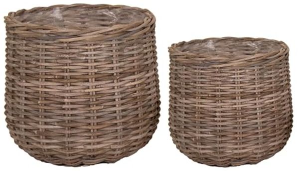 colourliving Weidenkorb Pflanzkorb Set 2-tlg. – Blumenkorb Rattan Weidenkorb & geflochten (2 St), smarte Ordnung in dein Zuhause mit dem 2-teiligen Weidekorb-Set