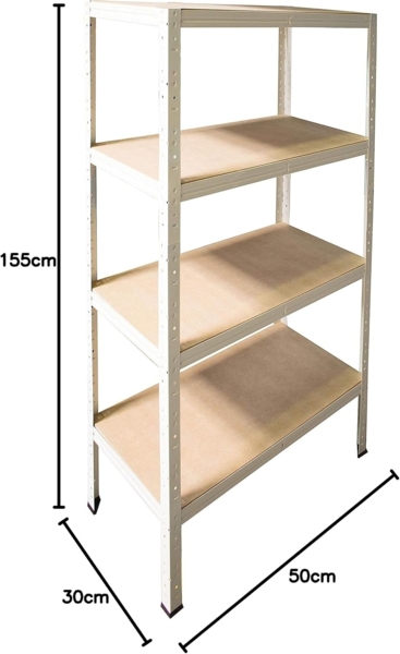 shelfplaza HOME 155x50x30 cm Schwerlastregal in weiß mit 4 Böden und 175 kg Traglast pro Boden Bild 2