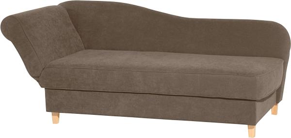 Selma Recamiere mit Armteil links klappbar Veloursstoff Sahara Buche Natur