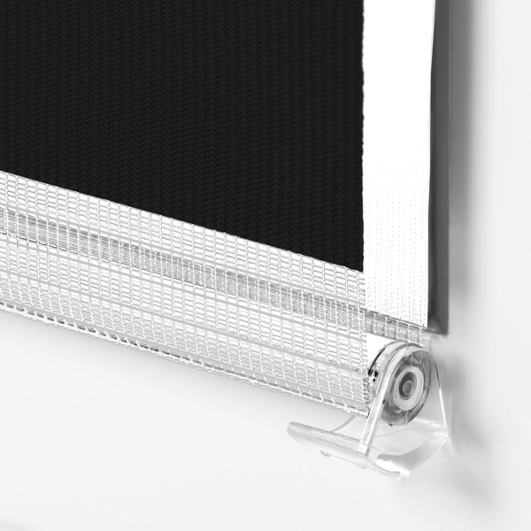 Doppelrollo Klemmfix ohne Bohren 105x130 cm Schwarz/Weiß Duo Rollo Klemmrollo Sonnenschutzrollo Fensterrollo für Fenster & Türen Zebrarollo Seitenzugrollo Bild 5