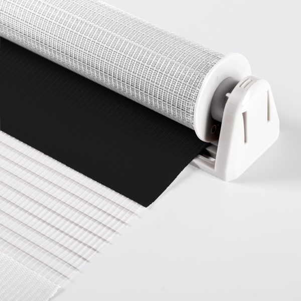 Doppelrollo Klemmfix ohne Bohren 105x130 cm Schwarz/Weiß Duo Rollo Klemmrollo Sonnenschutzrollo Fensterrollo für Fenster & Türen Zebrarollo Seitenzugrollo Bild 3