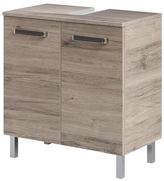 Waschbeckenunterschrank Oasis / Offenbach, Holzwerkstoff, Metall, Holzfarben, 60 x 62 x 33 cm