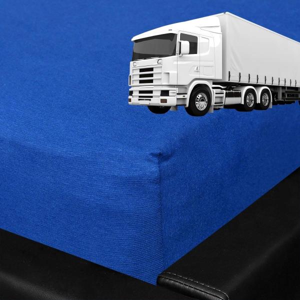 BettwarenShop Spannbettlaken für LKW Truck Matratzen|60x220 cm| royalblau