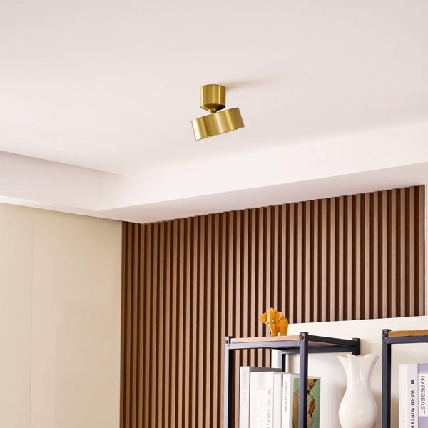 Lindby Deckenstrahler Nivoria, LED, Metall, Gold / Messing warmweiß IP20, LED 15 W gesamt, warmweiß