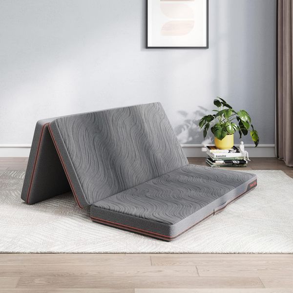 Sweetnight Premium Klappmatratze 135 x 190 x 10 cm| 3-teilige Faltmatratze mit abnehmbarem Bezug | Mittelfest Kaltschaummatratze Höhe 10cm | Matratze faltbar klappbar Gästematratze Reisematratze |